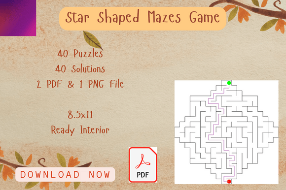 Download Star Maze Puzzles Activity for Kids Book - Premium Resources