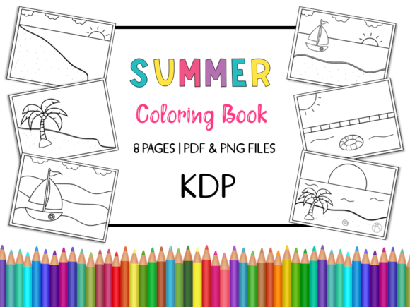 Download KDP Summer Scenery Coloring Book &amp; Pages - Premium Resources