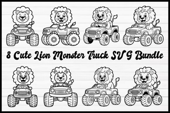 Download Cute Lion Monster Truck SVG Bundle - Premium Bundle