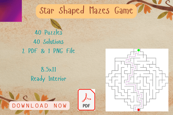 Download Star Maze Puzzles Activity for Kids Book - Premium Resources