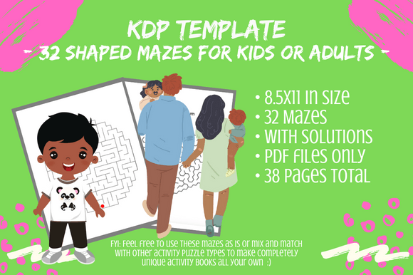Download 32 Shaped Mazes for KDP Kids Teens - Kdp kids Collection