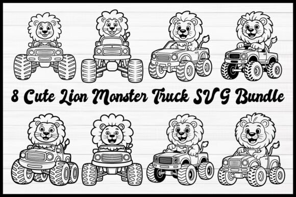 Download Cute Lion Monster Truck SVG Bundle - Premium Bundle